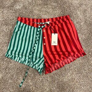 NWT Printfresh Holiday Stripe Ruffle Shorts